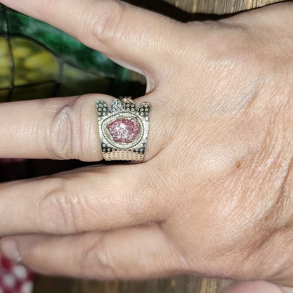 New Sterling Silver Pink Tourmaline wrap ring Size 7 - Picture 1 of 8